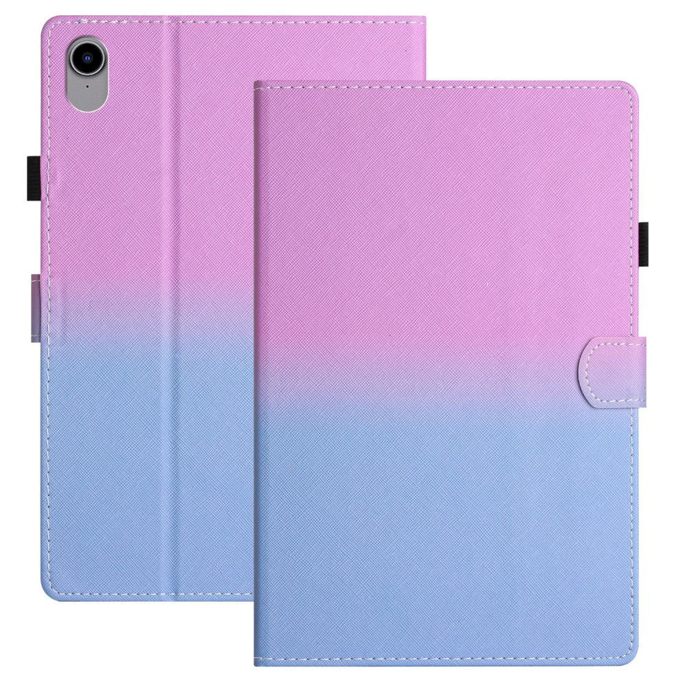 iPad 10.9" (2024/2022) Kickstand PU Leather Case w. Wake-up Function & Card holder - Pink / Blue