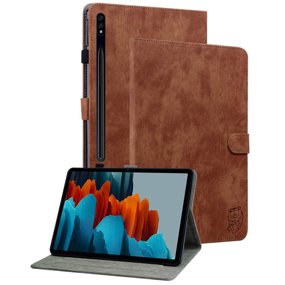 Samsung Galaxy Tab S9 Soft Leather Case w. Stand & Card Holder - Brown