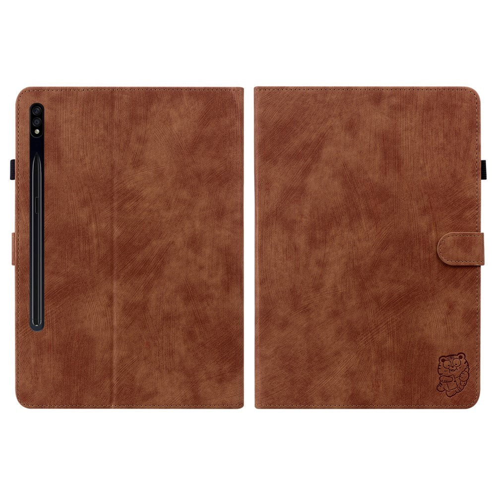 Samsung Galaxy Tab S9 Soft Leather Case w. Stand & Card Holder - Brown