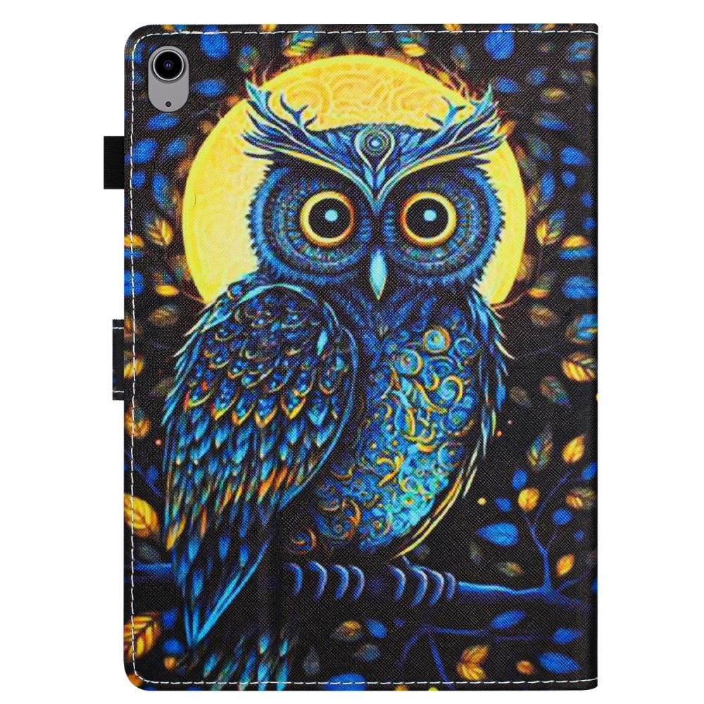iPad 10.9" (2024/2022) Faux Leather Case w. Kickstand & Card Holder - Owl