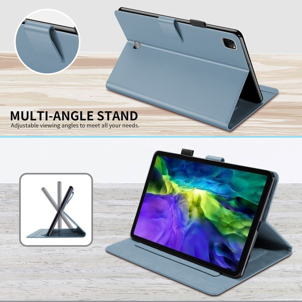 iPad Pro 11" (2022 / 2021 / 2020) Leather Flip Case w. Animal Motif - Blue