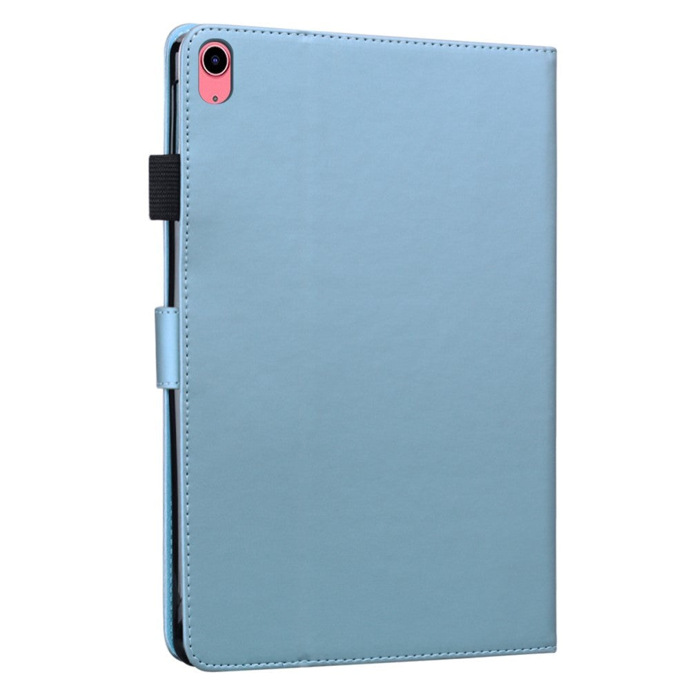 iPad 10.9" (2024/2022) Leather Flip Case w. Animal Motif - Blue