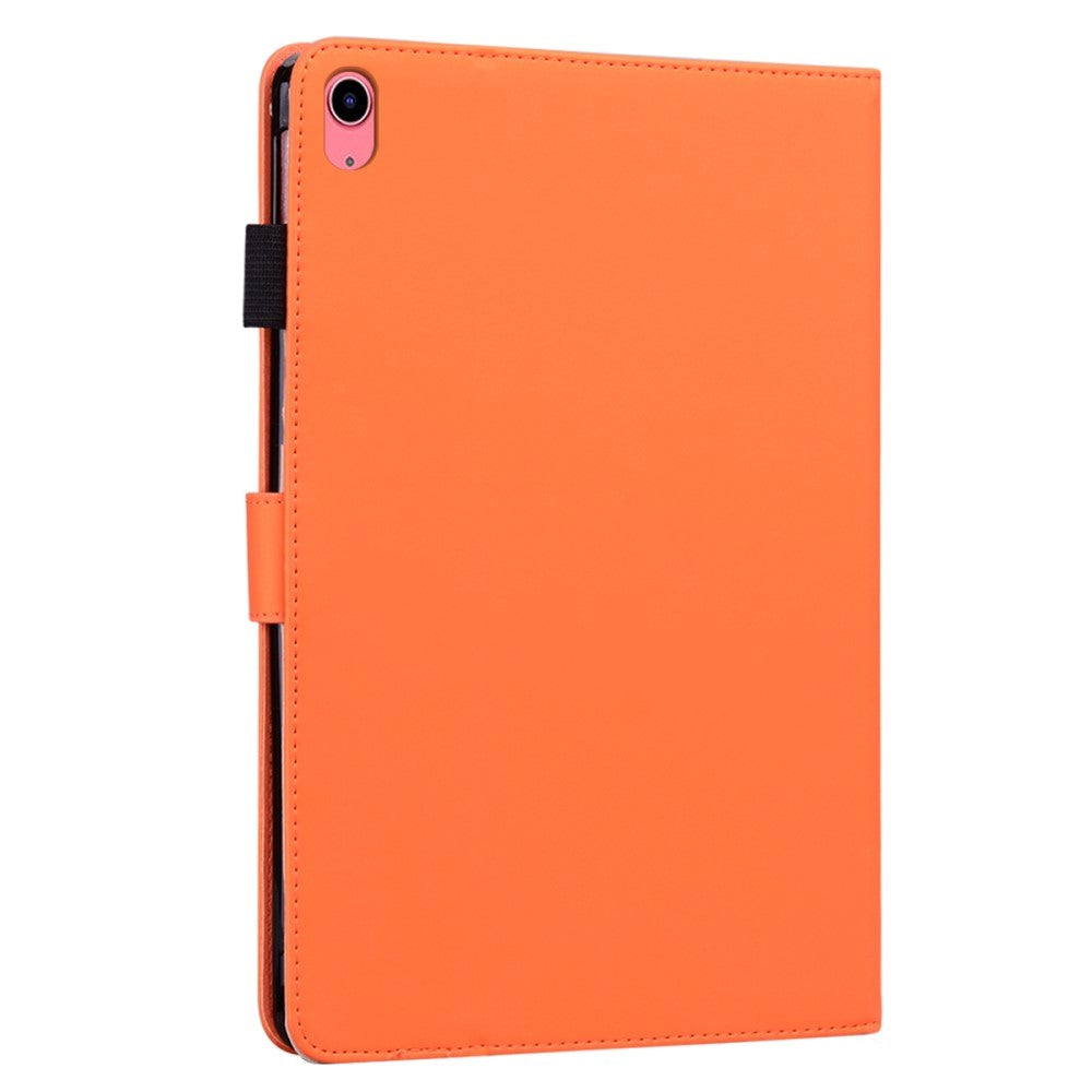 iPad 10.9" (2024/2022) Leather Flip Case w. Animal Motif - Orange