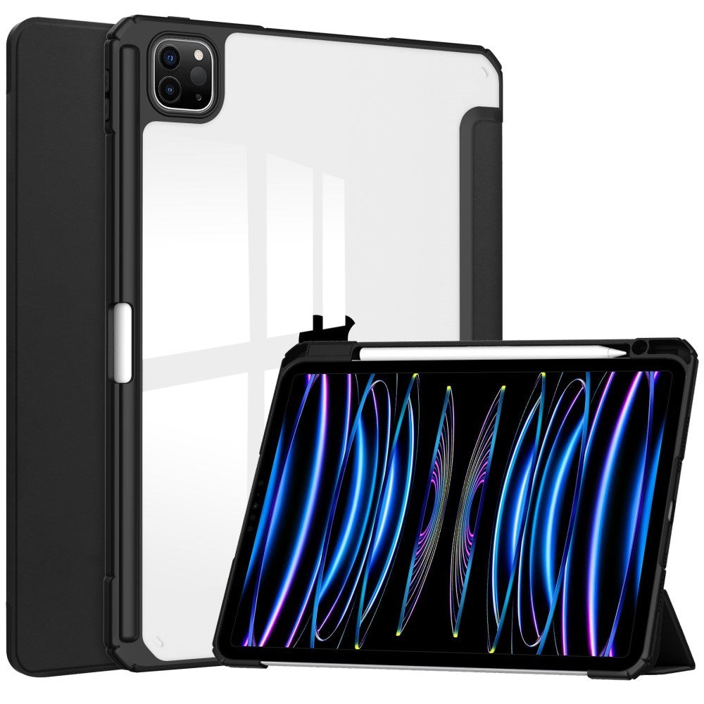 EIDERWOOD iPad Pro 11" (2025 / 2024) Hybrid Flip Case w. Pen Holder - Black & Transparent