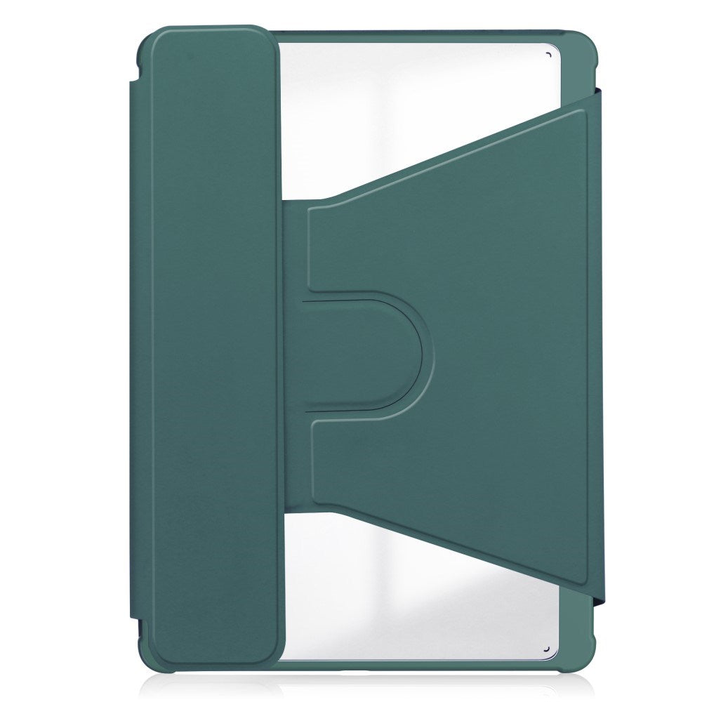 EIDERWOOD iPad Pro 11" (2025 / 2024) Hybrid Flip Case w. Rotating Stand Function - Transparent / Green