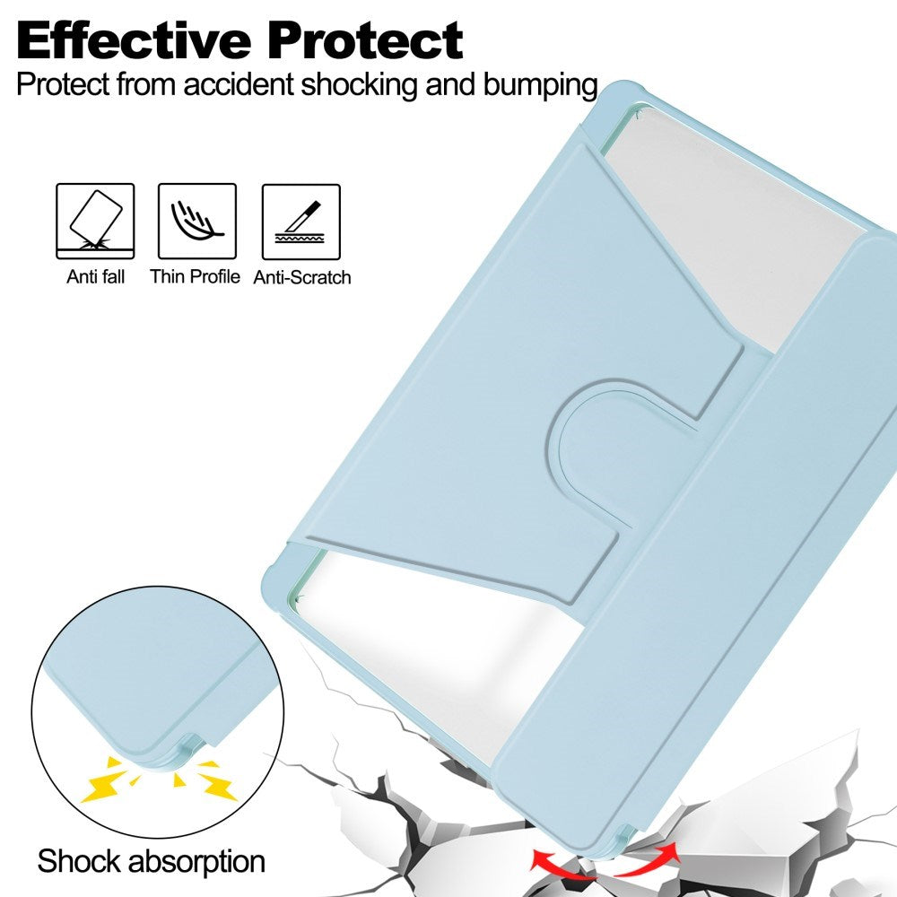 EIDERWOOD iPad Pro 11" (2025 / 2024) Hybrid Flip Case w. Rotating Stand Function - Transparent / Light Blue