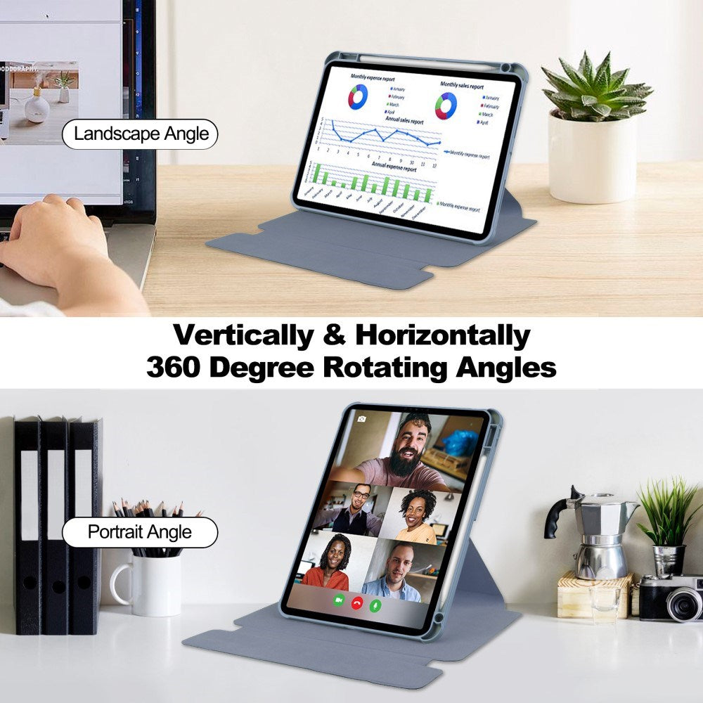 EIDERWOOD iPad Pro 11" (2025 / 2024) Hybrid Flip Case w. Rotating Stand Function - Transparent / Purple