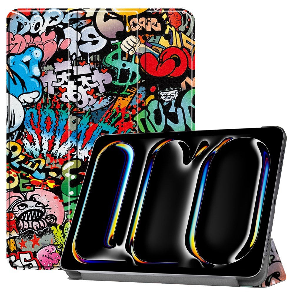 EIDERWOOD iPad Pro 11" (2025 / 2024) Tri-Fold PU Flip Case with Sleep / Wake-up Function - Graffiti