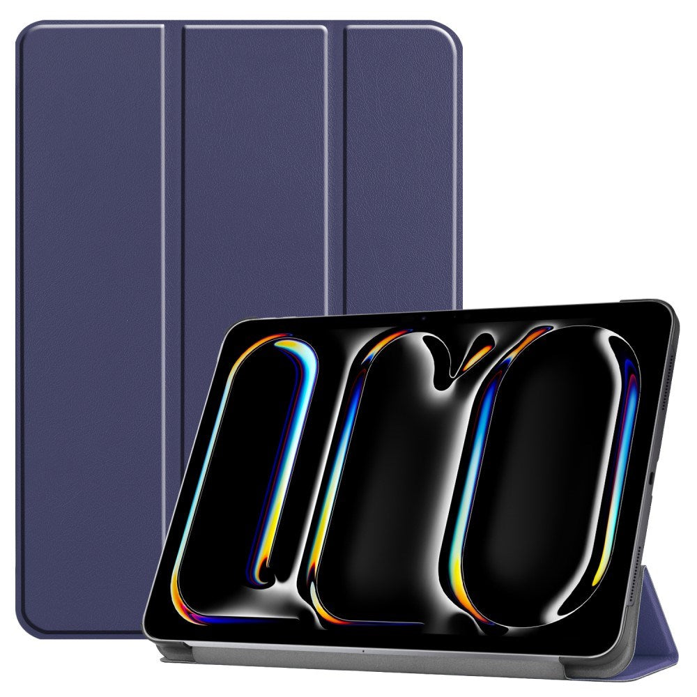 EIDERWOOD iPad Pro 11" (2025 / 2024) Tri-Fold Leather Flip Case - Dark Blue