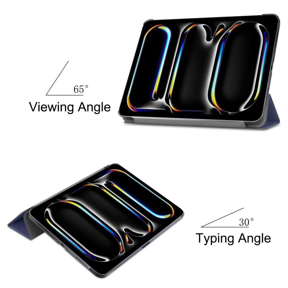 EIDERWOOD iPad Pro 11" (2025 / 2024) Tri-Fold Leather Flip Case - Dark Blue