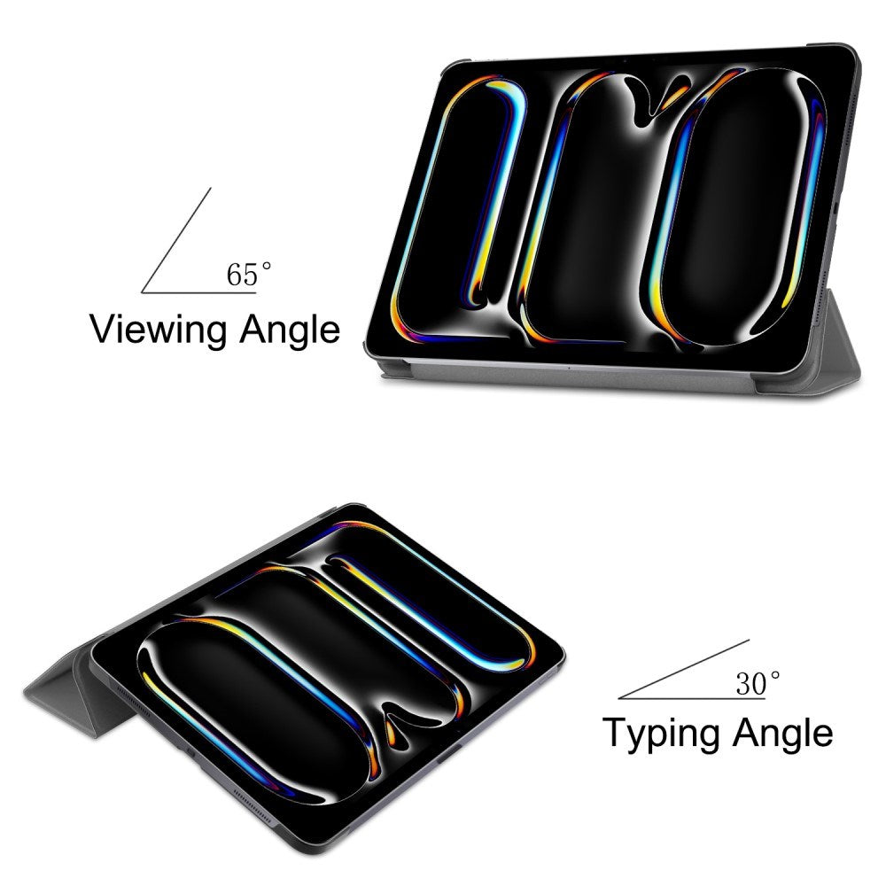 EIDERWOOD iPad Pro 11" (2025 / 2024) Tri-Fold Leather Flip Case - Grey