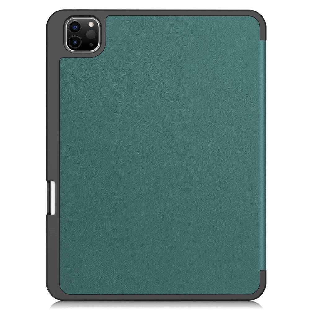 EIDERWOOD iPad Pro 11" (2025 / 2024) Tri-Fold Artificial Leather Flip Case w. Apple Pencil Holder - Green