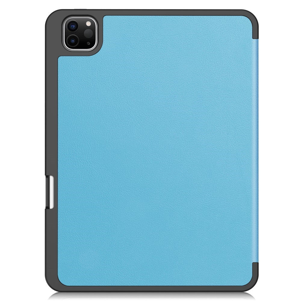 EIDERWOOD iPad Pro 11" (2025 / 2024) Tri-Fold Artificial Leather Flip Case w. Apple Pencil Holder - Blue