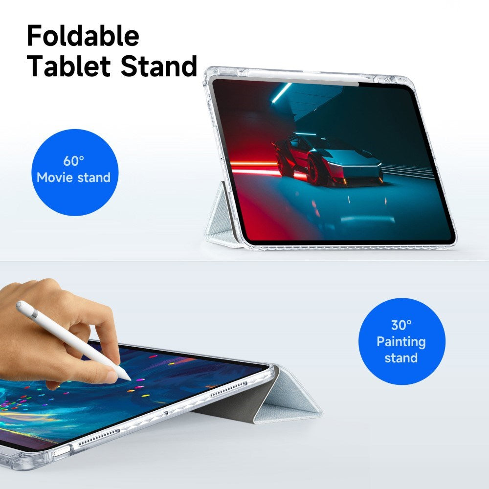iPad Pro 13" (2025 / 2024) DUX DUCIS Unid Series Tri-Fold Flip Case - Transparent / Light Blue