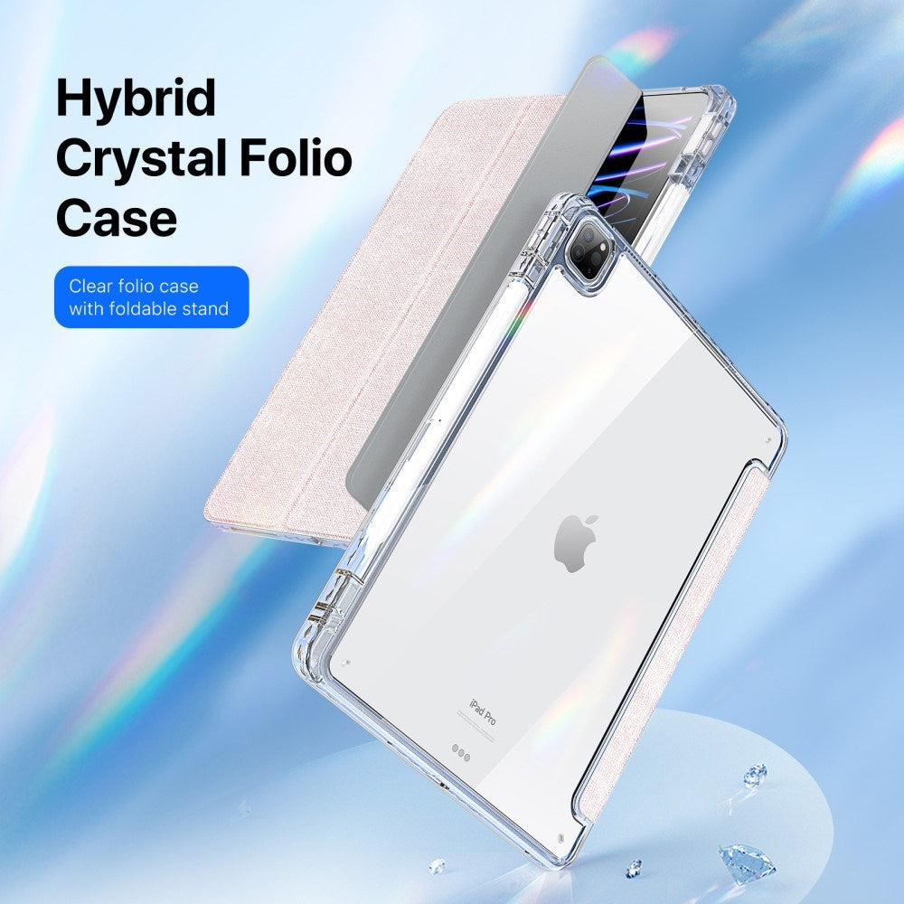 iPad Pro 13" (2025 / 2024) DUX DUCIS Unid Series Tri-Fold Flip Case - Transparent / Pink