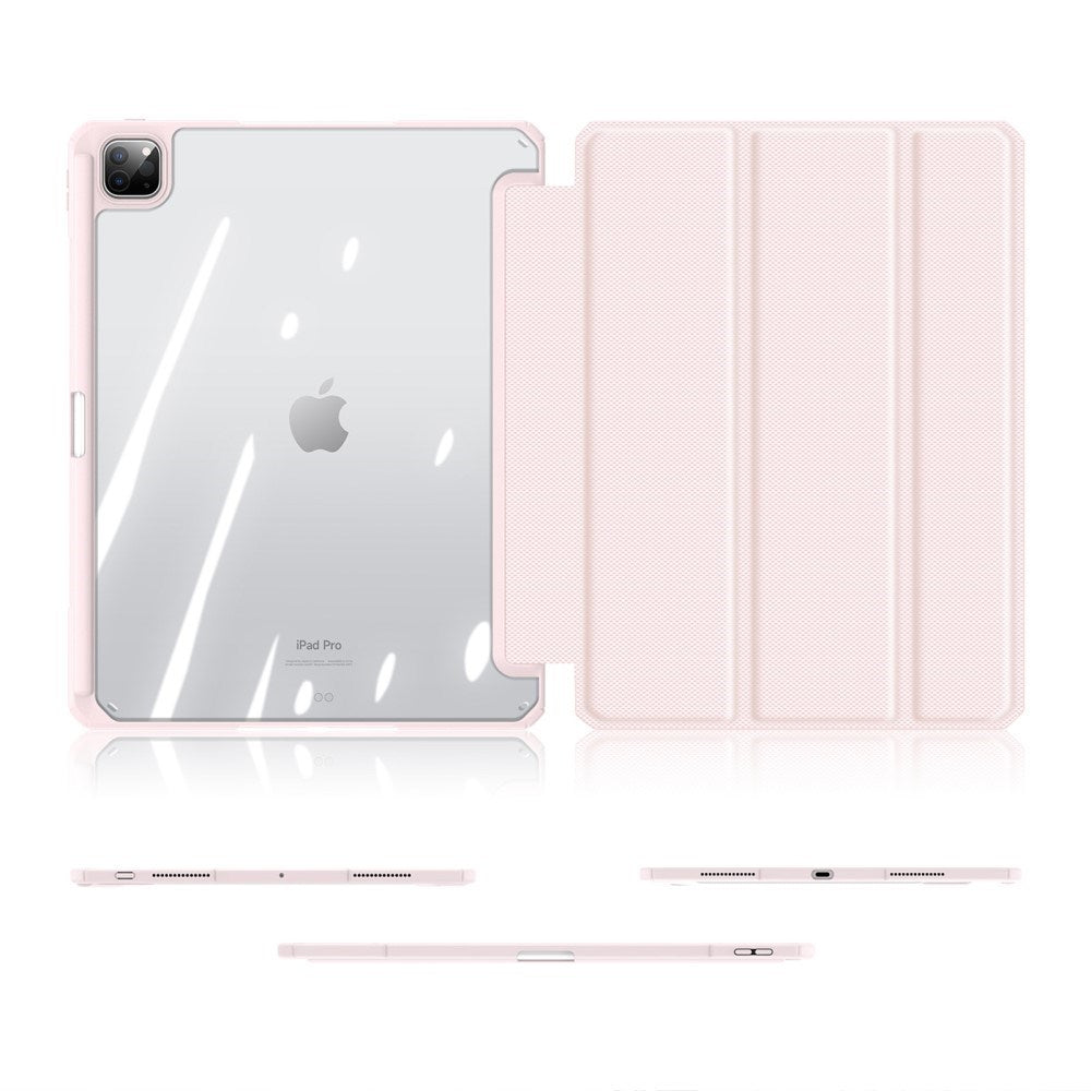 iPad Pro 13" (2025 / 2024) Shockproof Case w. Pen Holder - Dux Ducis Toby Series - Transparent / Pink