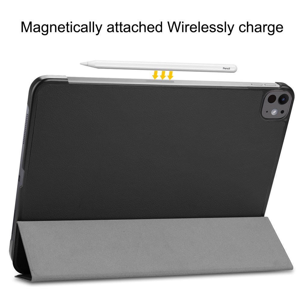 EIDERWOOD iPad Pro 13" (2025 / 2024) Tri-Fold Leather Flip Case - Black