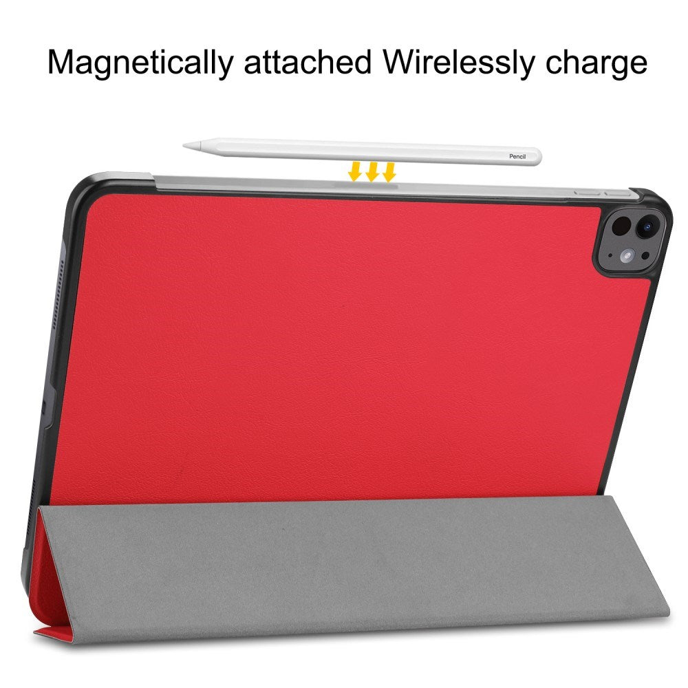 EIDERWOOD iPad Pro 13" (2025 / 2024) Tri-Fold Leather Flip Case - Red
