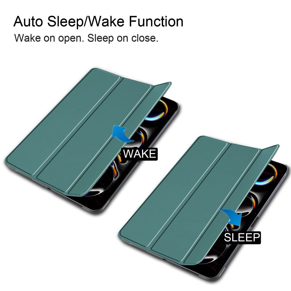 EIDERWOOD iPad Pro 13" (2025 / 2024) Tri-Fold Leather Flip Case - Grey