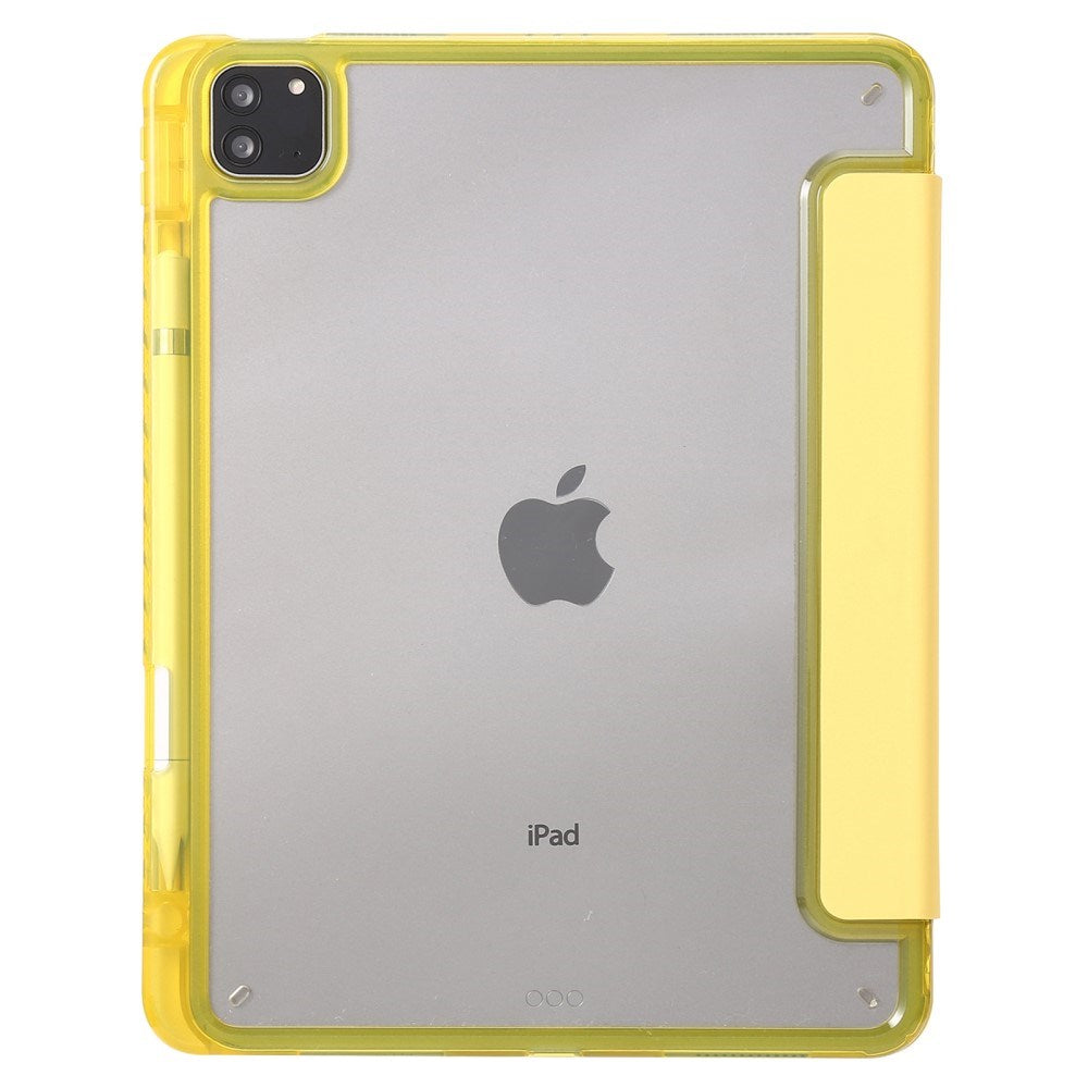 EIDERWOOD iPad Pro 13" (2025 / 2024) Tri-Fold Artificial Leather Flip Case w. Apple Pencil Holder - Yellow