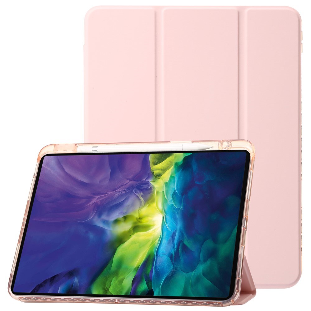 EIDERWOOD iPad Pro 11" (2025 / 2024) Tri-Fold Artificial Leather Flip Case w. Apple Pencil Holder - Light Pink