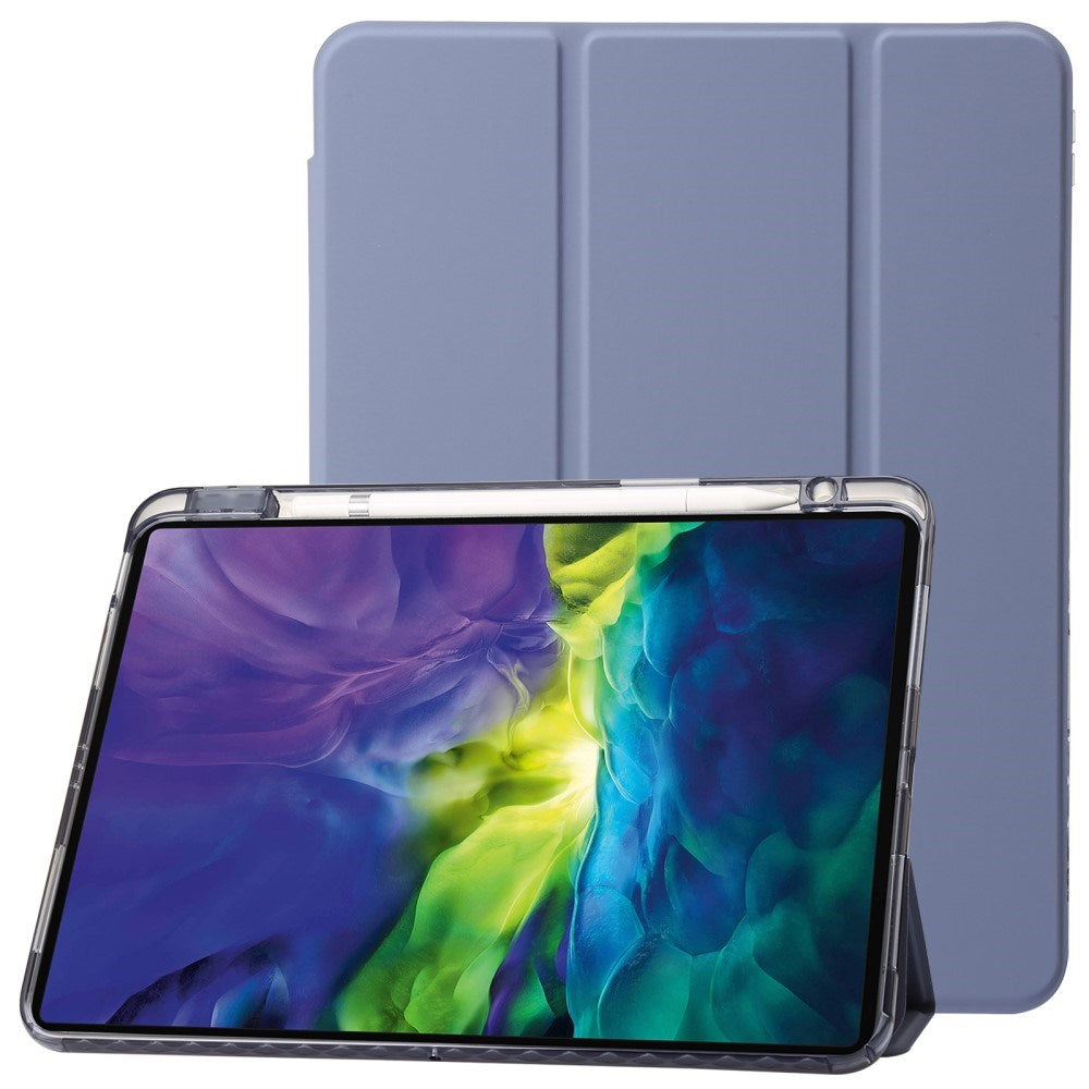 EIDERWOOD iPad Pro 11" (2025 / 2024) Tri-Fold Artificial Leather Flip Case w. Apple Pencil Holder - Purple