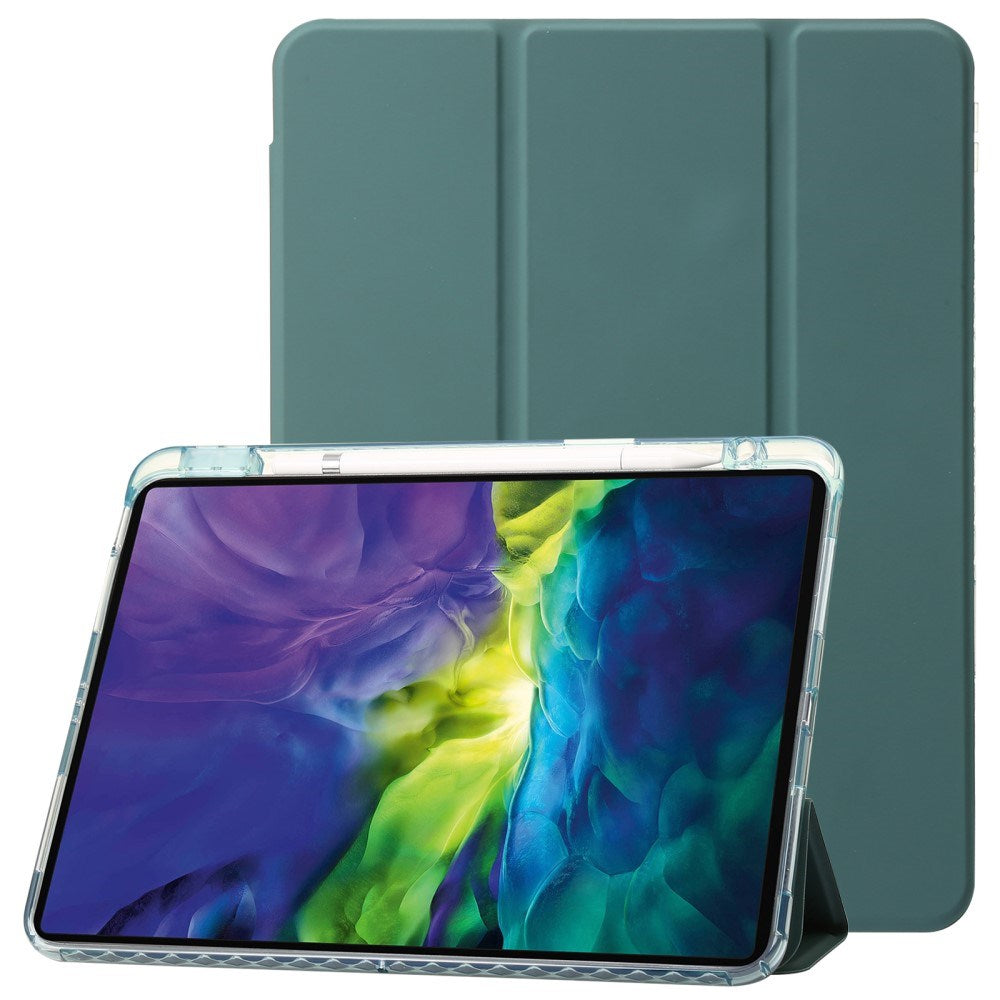 EIDERWOOD iPad Pro 11" (2025 / 2024) Tri-Fold Artificial Leather Flip Case w. Apple Pencil Holder - Green
