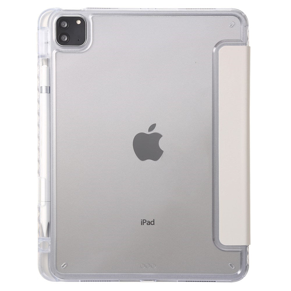 EIDERWOOD iPad Pro 11" (2025 / 2024) Tri-Fold Artificial Leather Flip Case w. Apple Pencil Holder - Grey