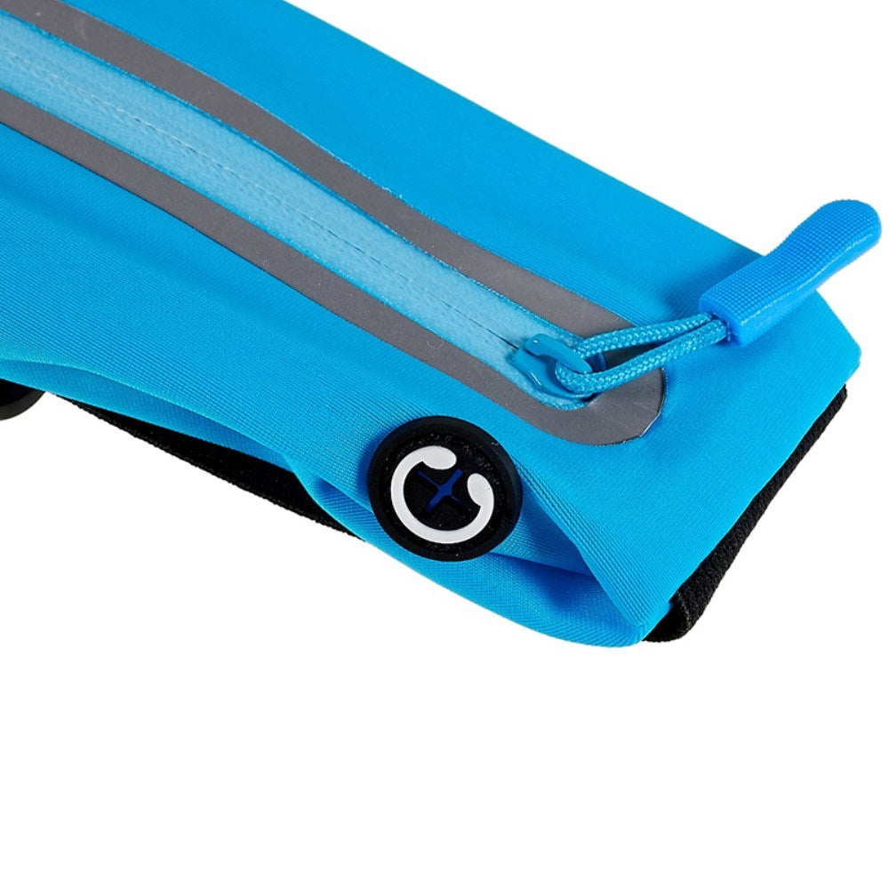 Running Belt with Reflector & Storage Pockets - Light Blue