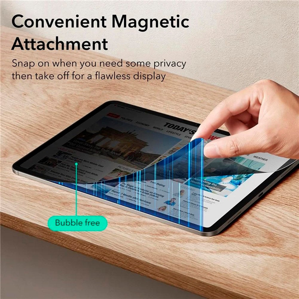 ESR iPad Pro 11" (2025 / 2024) Magnetic Screen Protector - Privacy - Black / Transparent
