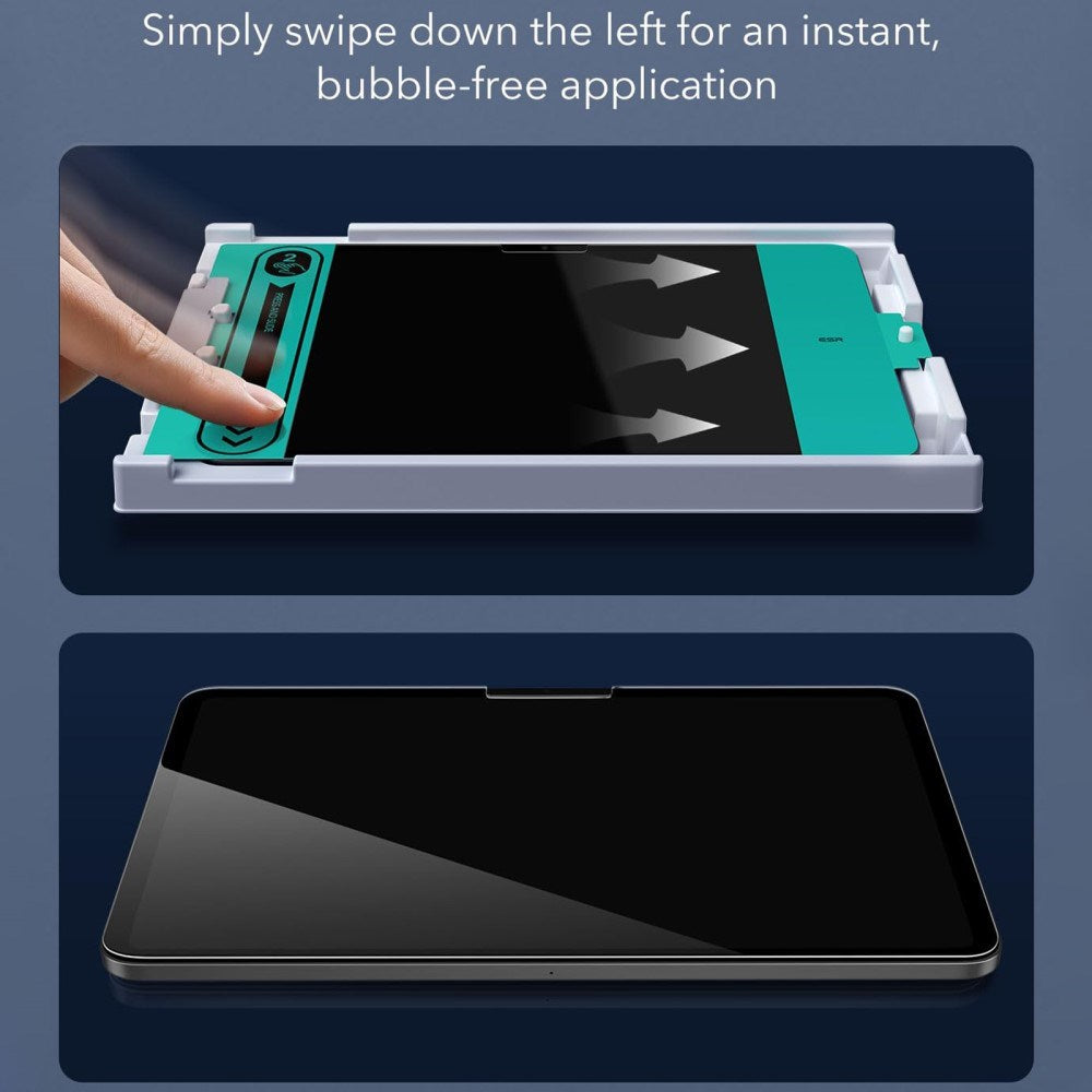 ESR iPad Pro 11" (2025 / 2024) Tempered Screen Protector incl. Mounting Frame - Full Fit - 2 Pcs. - Transparent