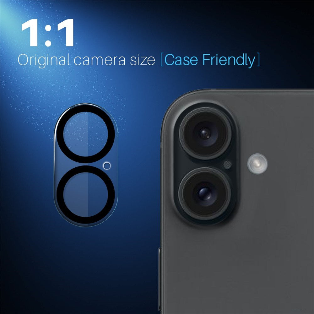 NORTHJO iPhone 16 / 16 Plus Tempered Camera Lens Glass - 2 pcs. - Transparent / Black Edge