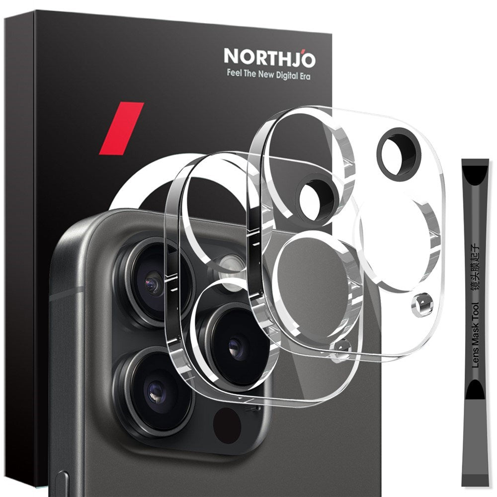 NORTHJO iPhone 16 Pro / 16 Pro Max Tempered Camera Lens Glass - 2 pcs. - Transparent