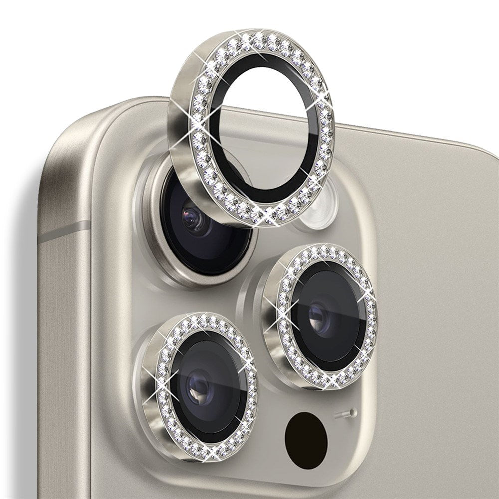 NORTHJO iPhone 16 Pro / 16 Pro Max Camera Lens Protector - Decorative Stones - Beige