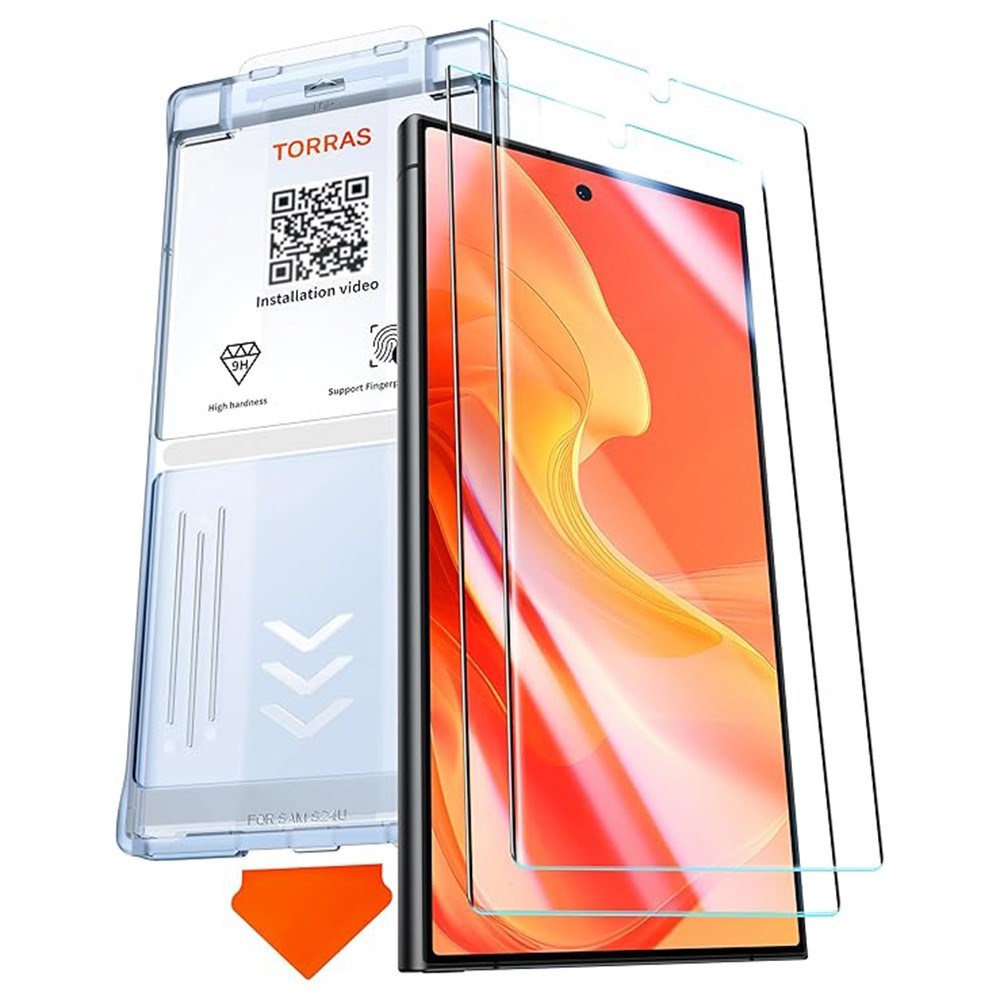 TORRAS Samsung Galaxy S24 Ultra Full Fit Tempered Screen Protector Glass - 2 pcs - Transparent