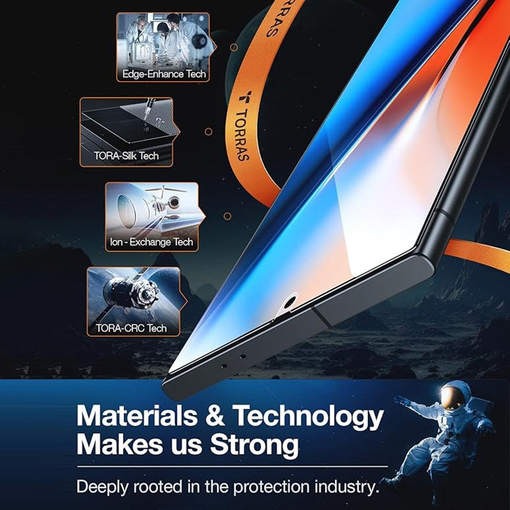 TORRAS Samsung Galaxy S24 Ultra Full Fit Tempered Screen Protector Glass - 2 pcs - Transparent