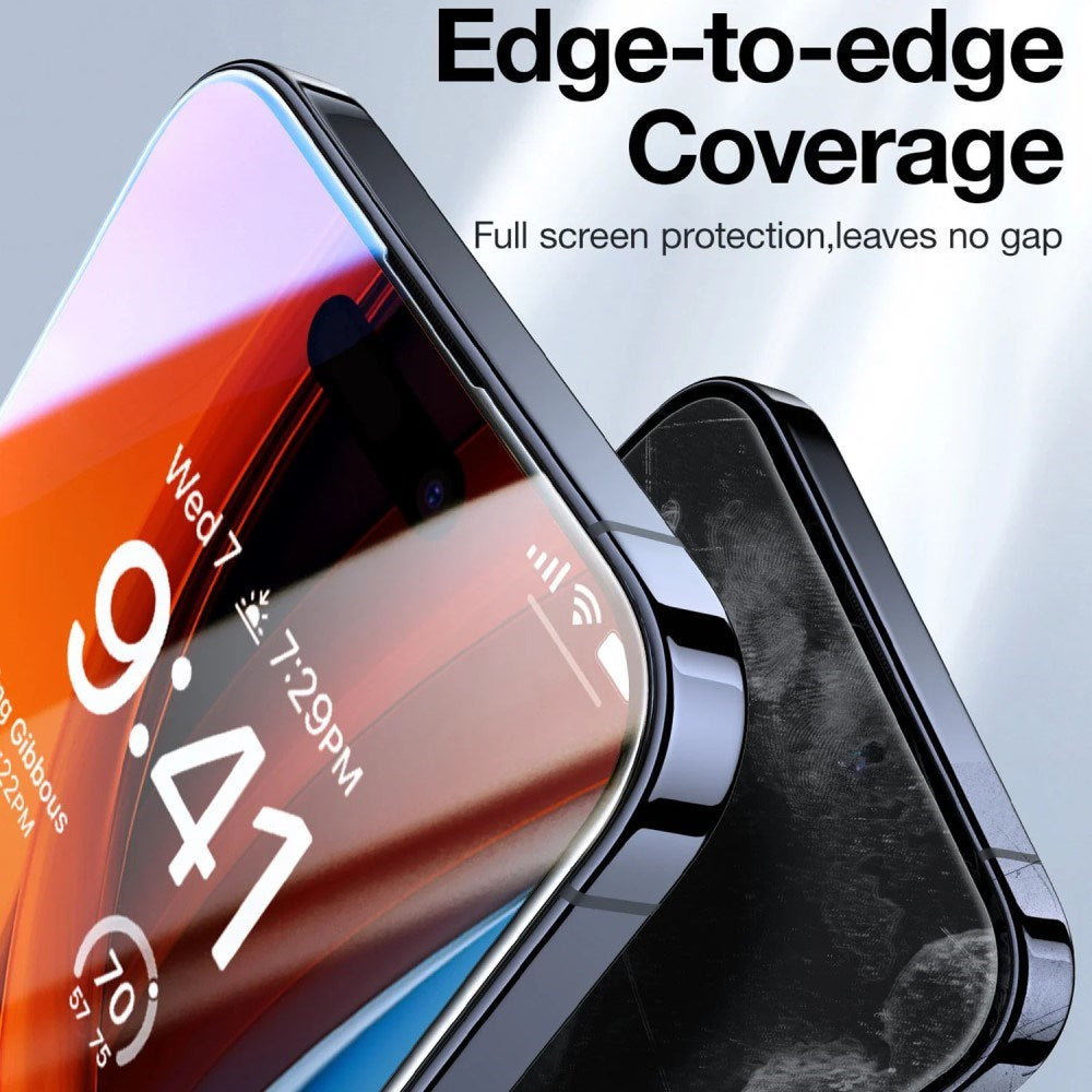 TORRAS iPhone 16 Pro Max Full Fit Screen Protector with Installation Frame - Privacy Function - Transparent