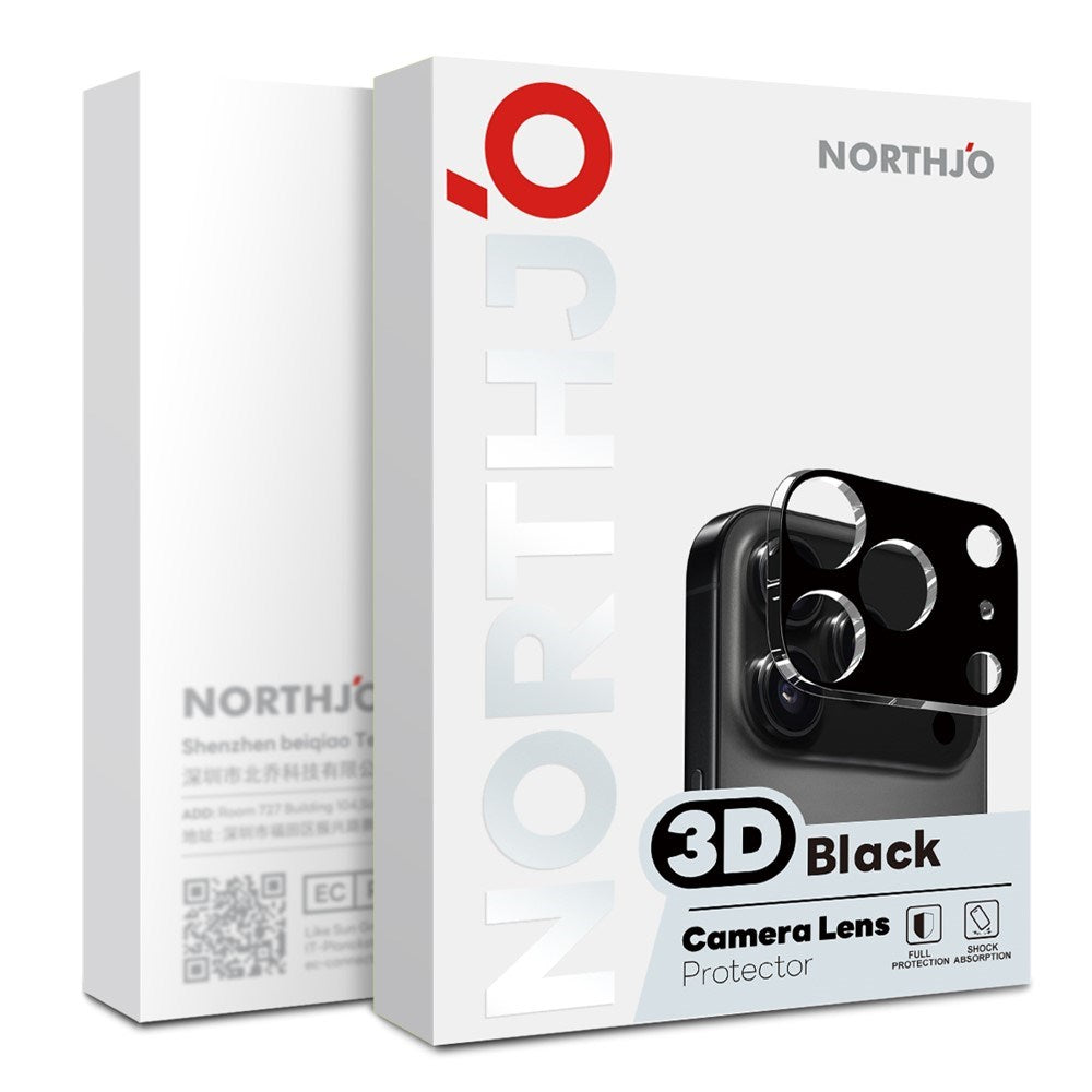 NORTHJO iPhone 17 Tempered Camera Lens Glass - Black