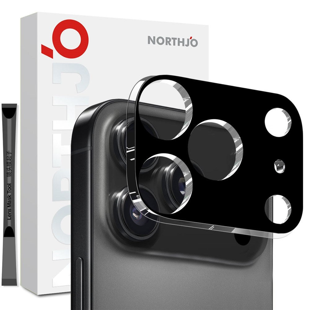 NORTHJO iPhone 17 Pro Tempered Camera Lens Glass - Black