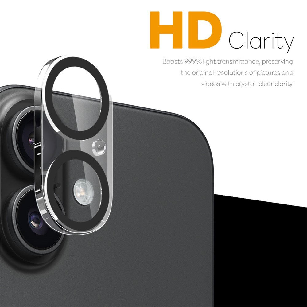 NORTHJO iPhone 17 Tempered Camera Lens Glass - Transparent / Black Edge - 2 Pcs.