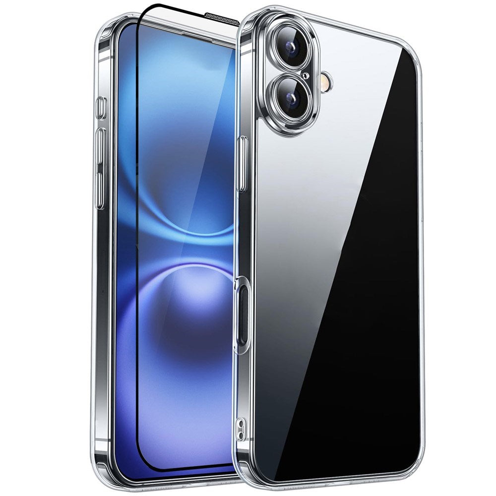 iPhone 14 RURIHAI 2-in-1 Protection Set with Flexible Plastic Case & Screen Protector Glass - Transparent