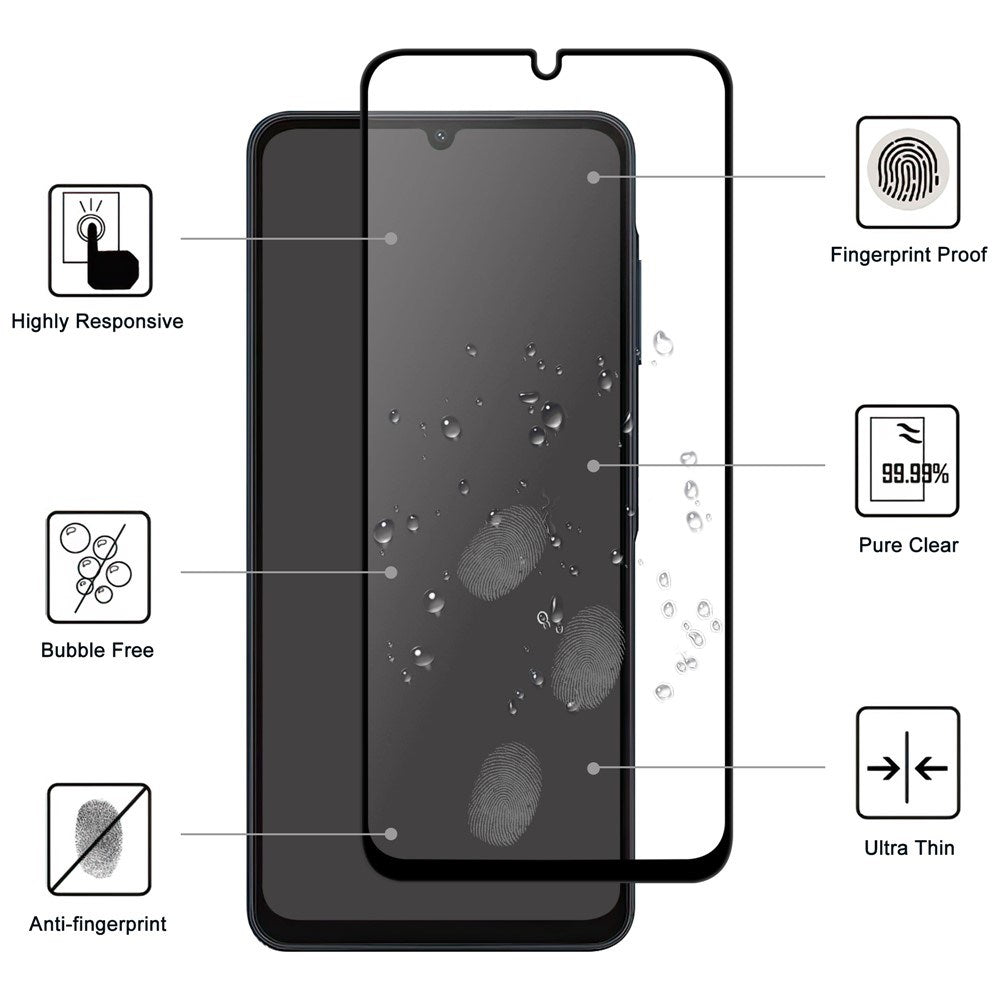 EIDERWOOD Samsung Galaxy A07 Screen Protector Glass 9H - Transparent / Black Edge