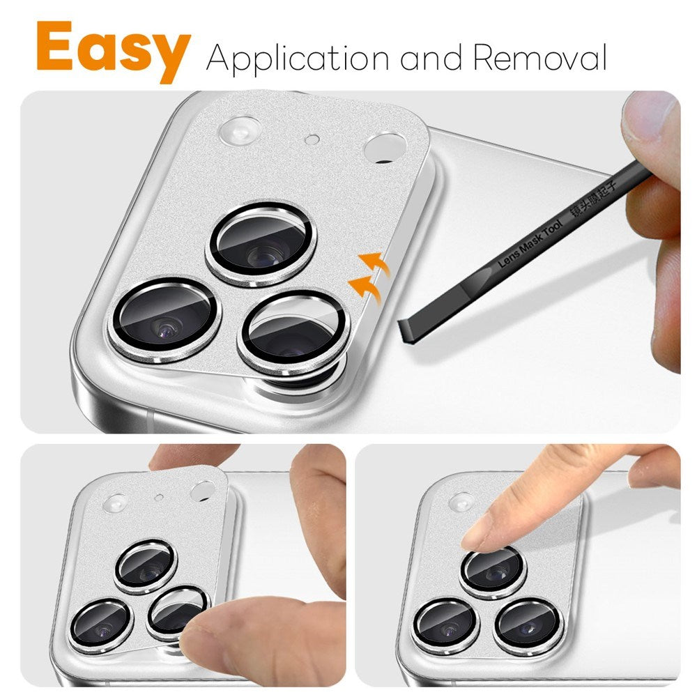 NORTHJO iPhone 17 Pro Camera Lens Protector - Matte Metal & Glass - Silver
