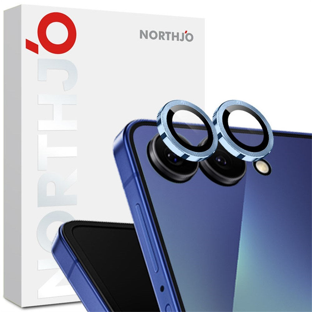 Samsung Galaxy Z Flip8 NORTHJO Camera Lens Protector - Metal & Glass - Blue
