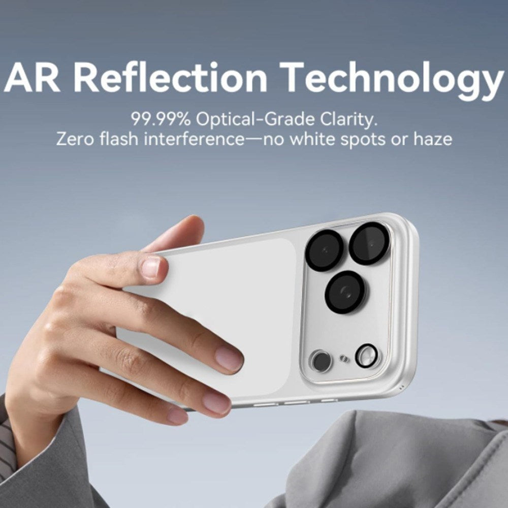 iPhone 18 Pro Max Tempered Camera Lens Protection Glass - Transparent / Black
