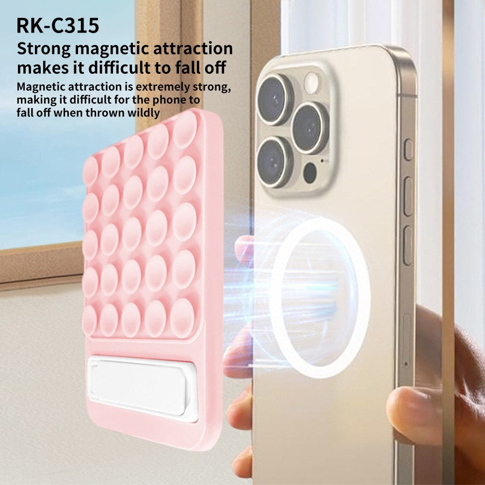 Magnetic Silicone Suction Cup with Kickstand - White