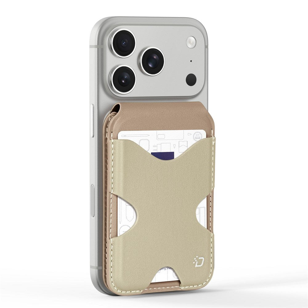 DUX DUCIS Magnetic Card Holder for 5 Cards with Stand Function - MagSafe Compatible - Beige
