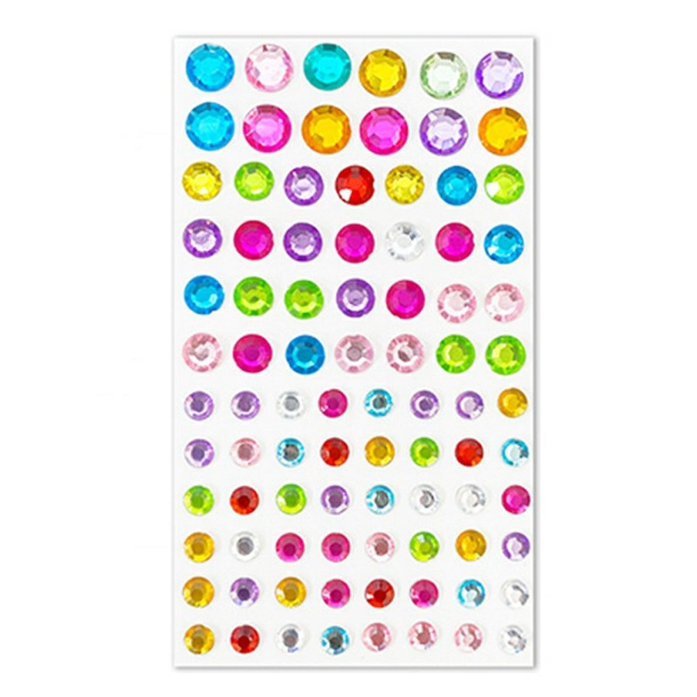 Multicolor Self-Adhesive Crystal 3D Stickers - 88 pcs - Round
