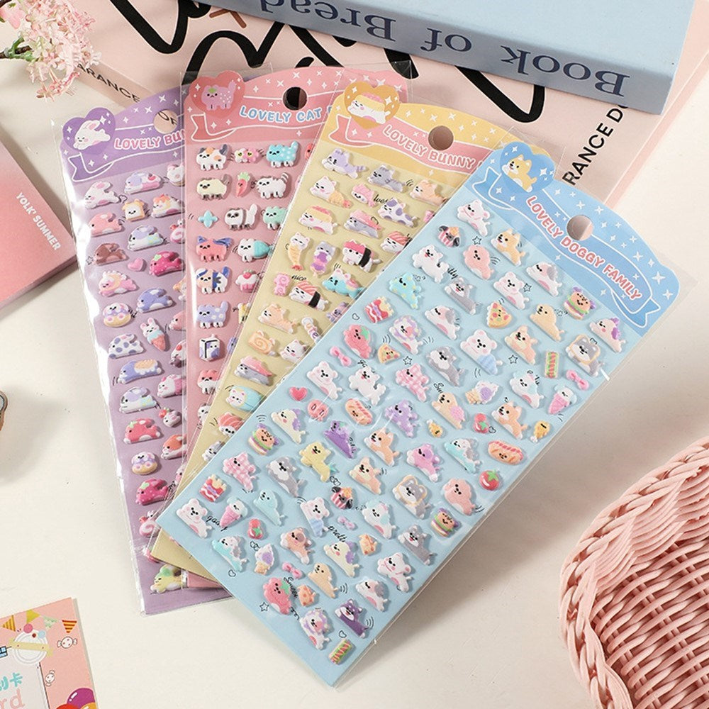 Mini 3D Bubble Foam Stickers - Small Bunnies