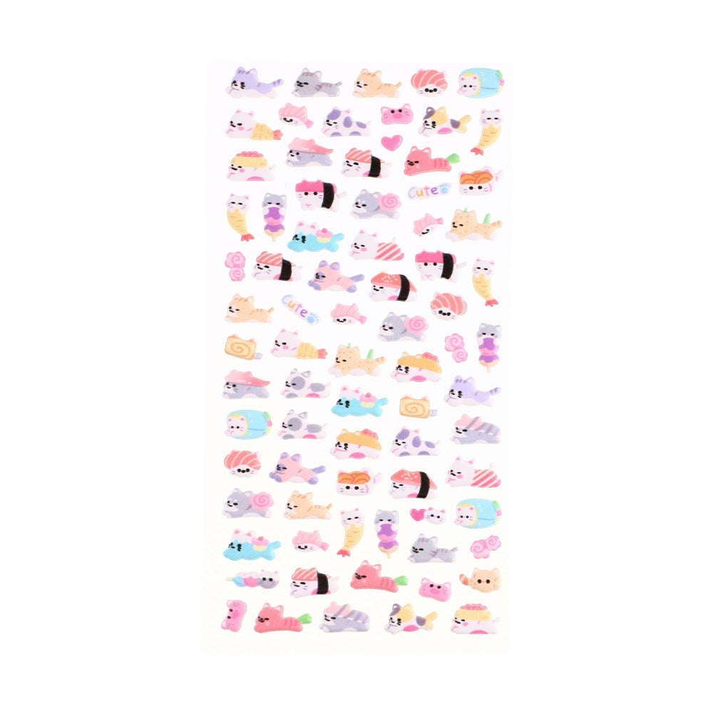 Mini 3D Bubble Foam Stickers for Phone & Camera Section - Bunnies & Sushi